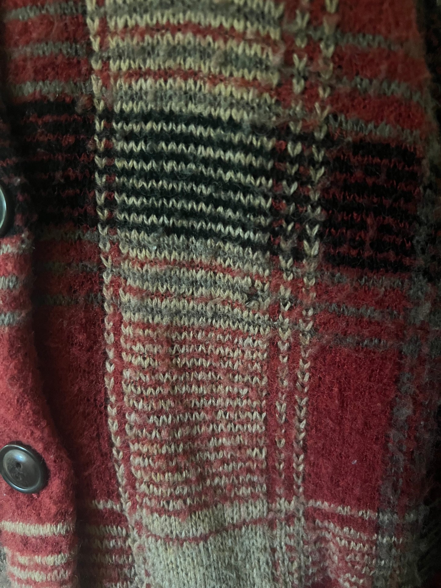 Vintage Denim & Supply Ralph Lauren Women's Plaid Intarsia Cardigan