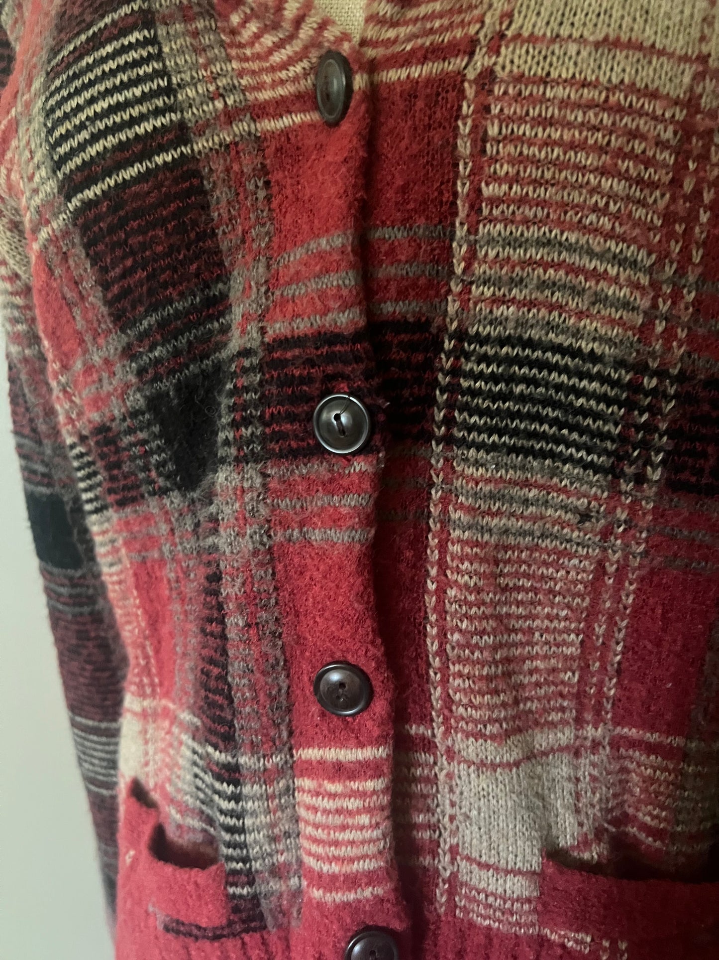 Vintage Denim & Supply Ralph Lauren Women's Plaid Intarsia Cardigan