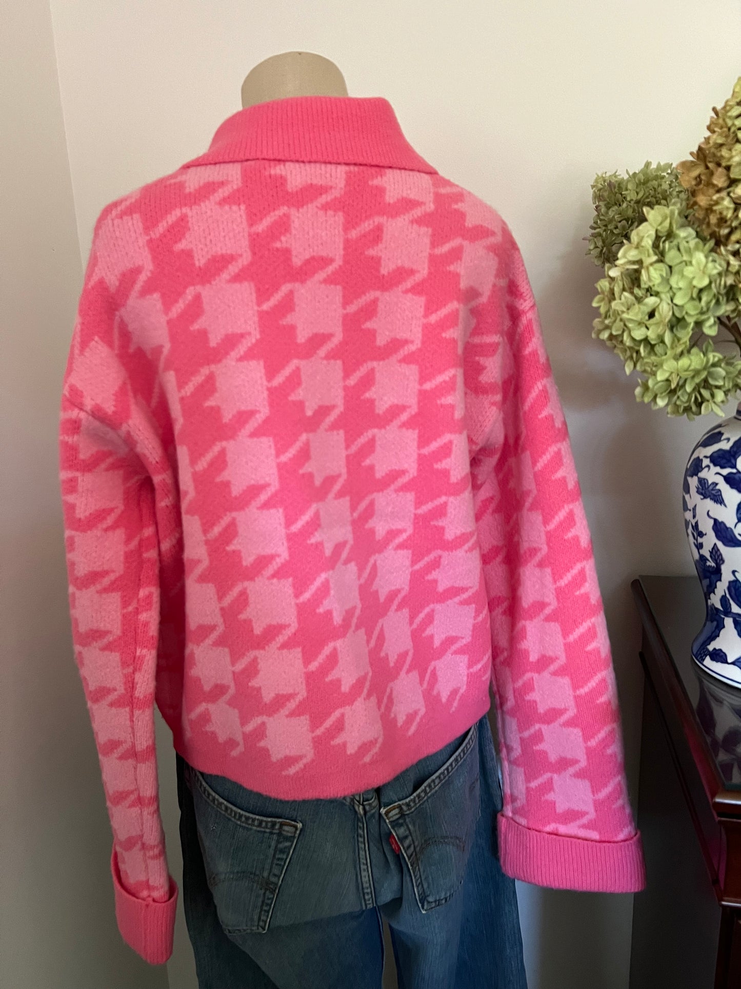 English Factory Women's Houndstooth Cardigan