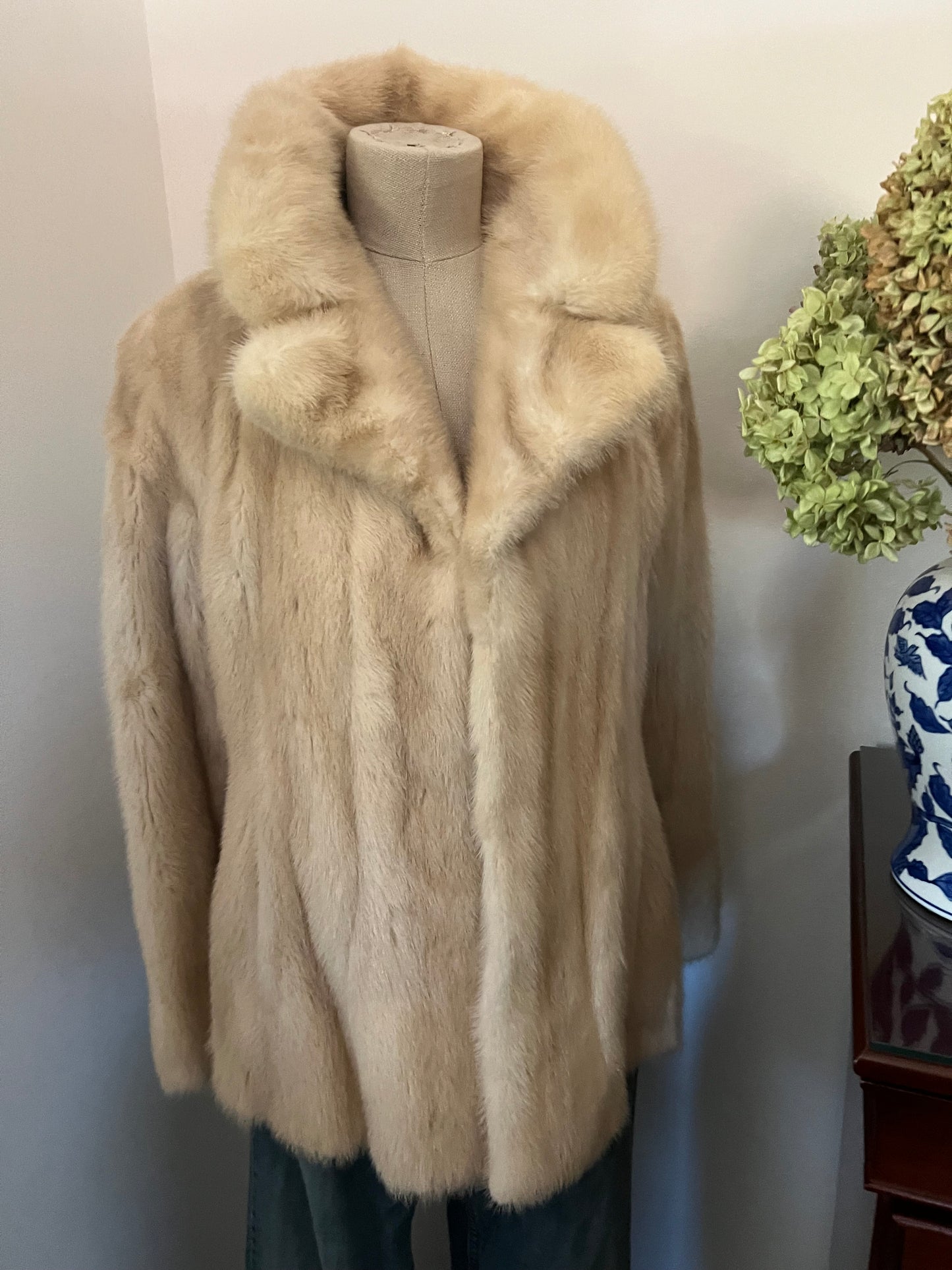 Vintage Blonde Mink Midi Coat