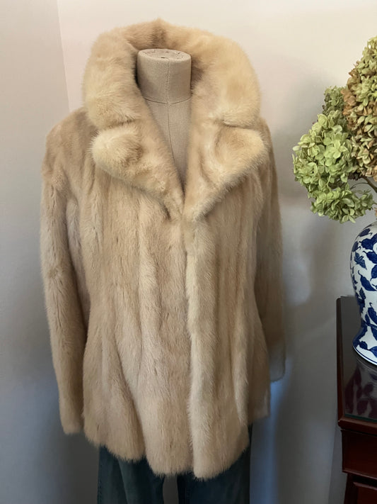 Vintage Blonde Mink Midi Coat