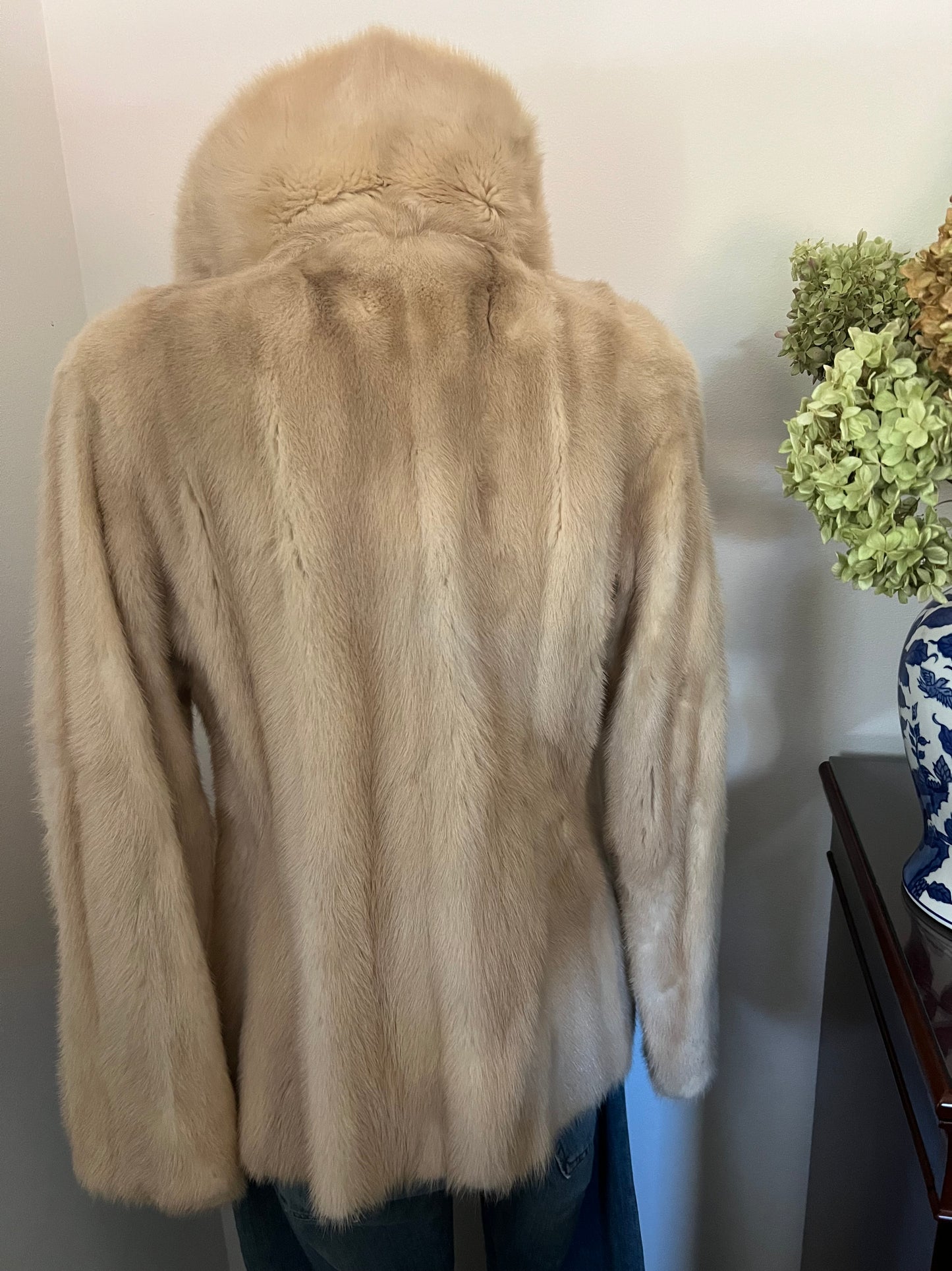 Vintage Blonde Mink Midi Coat