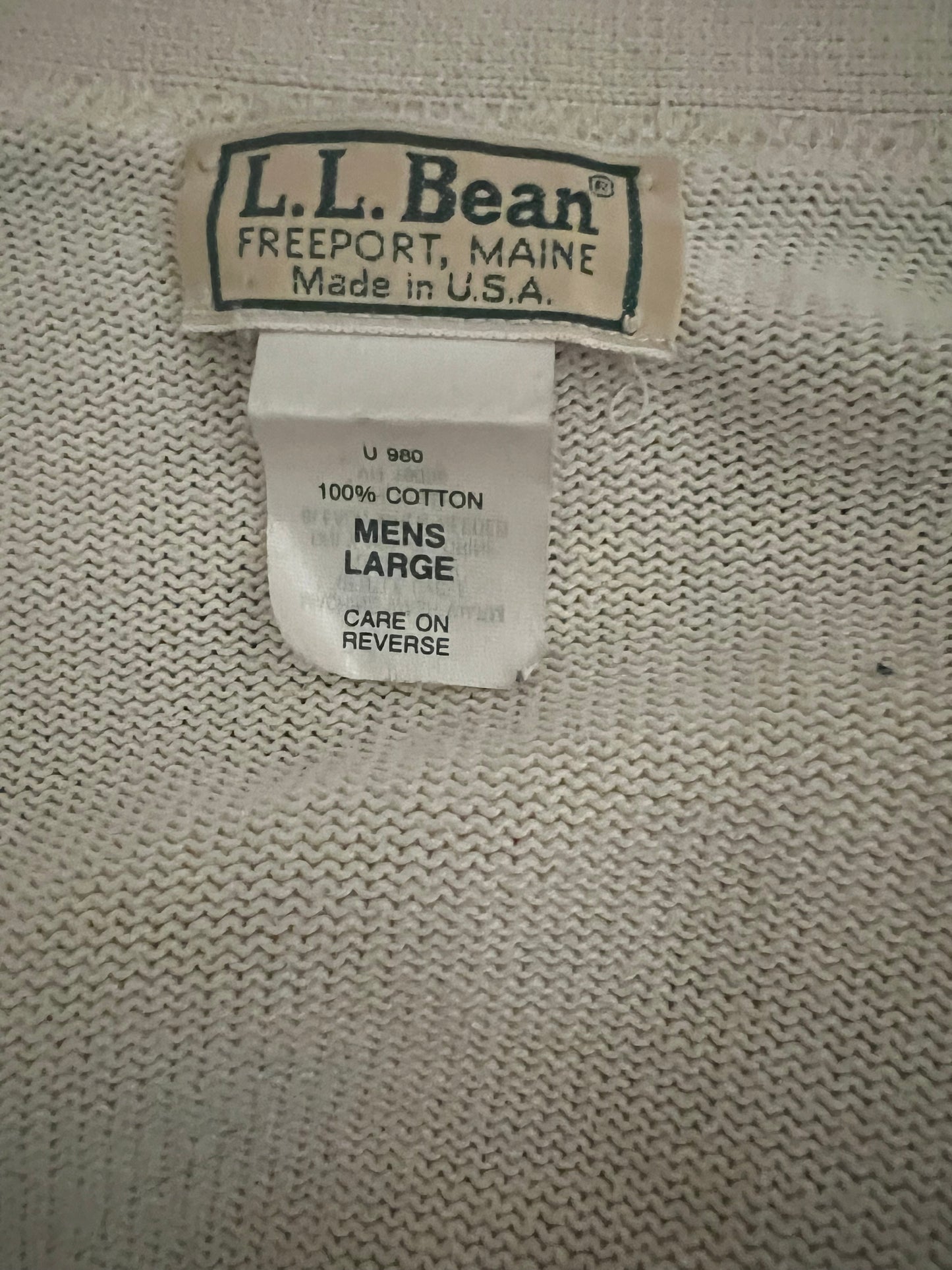 Vintage L.L. Bean 100% Cotton Men's Cardigan