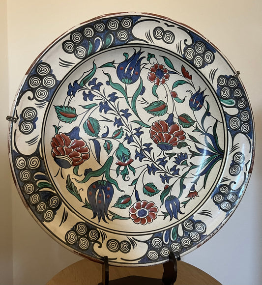 Vintage Iznik Style Metropolitan Museum of Art Hand Painted Decorative Plate