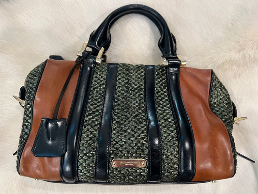 Burberry Prorsum Runway Raffia Boston Bag