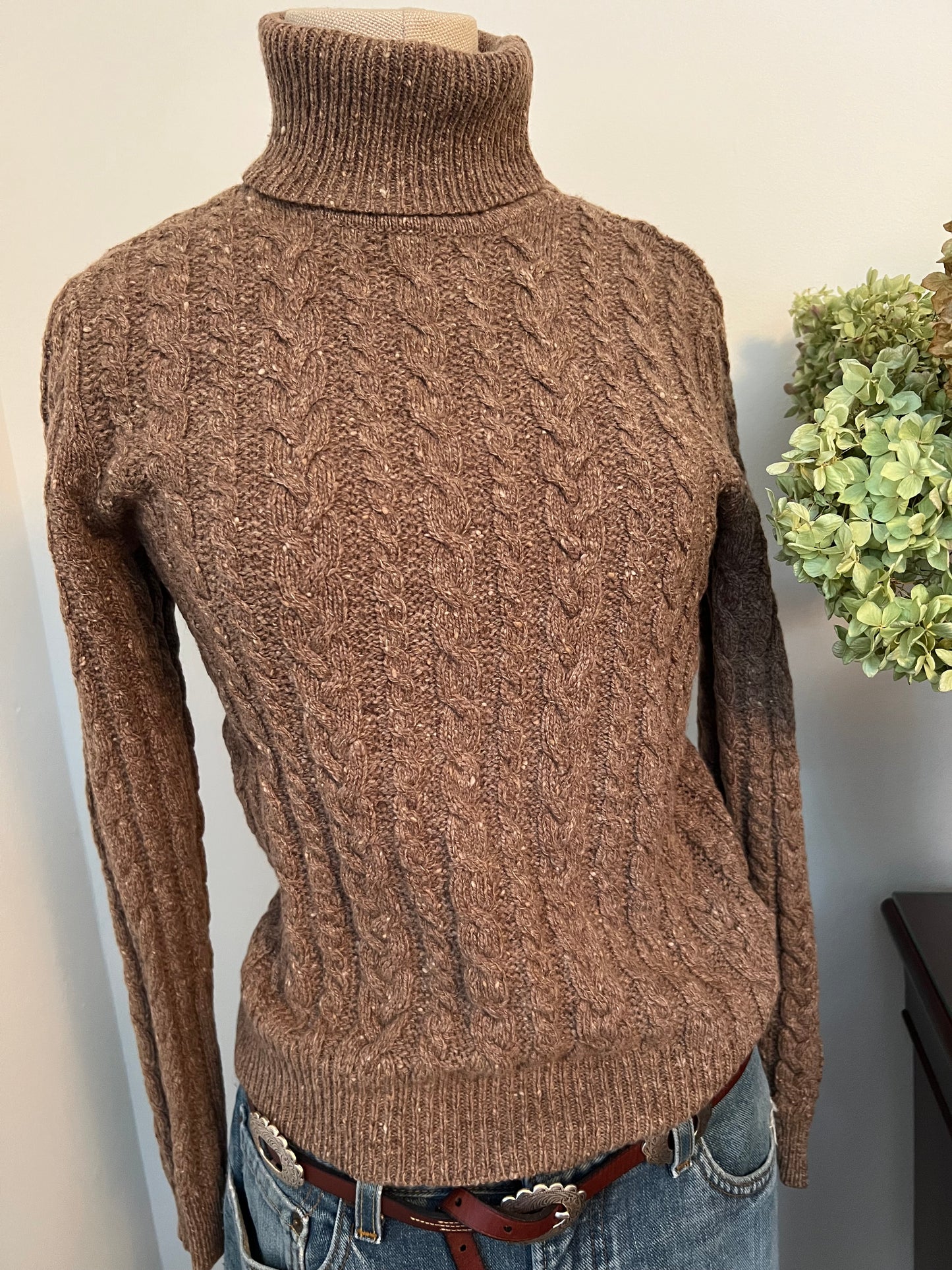 Lauren by Ralph Lauren 100% Merino Wool Cable Knit Sweater