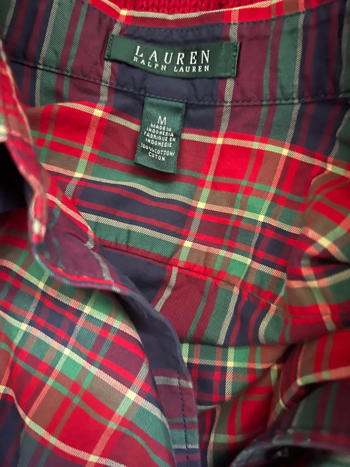 Vintage Lauren Ralph Lauren Women's Plaid Ruffle Blouse