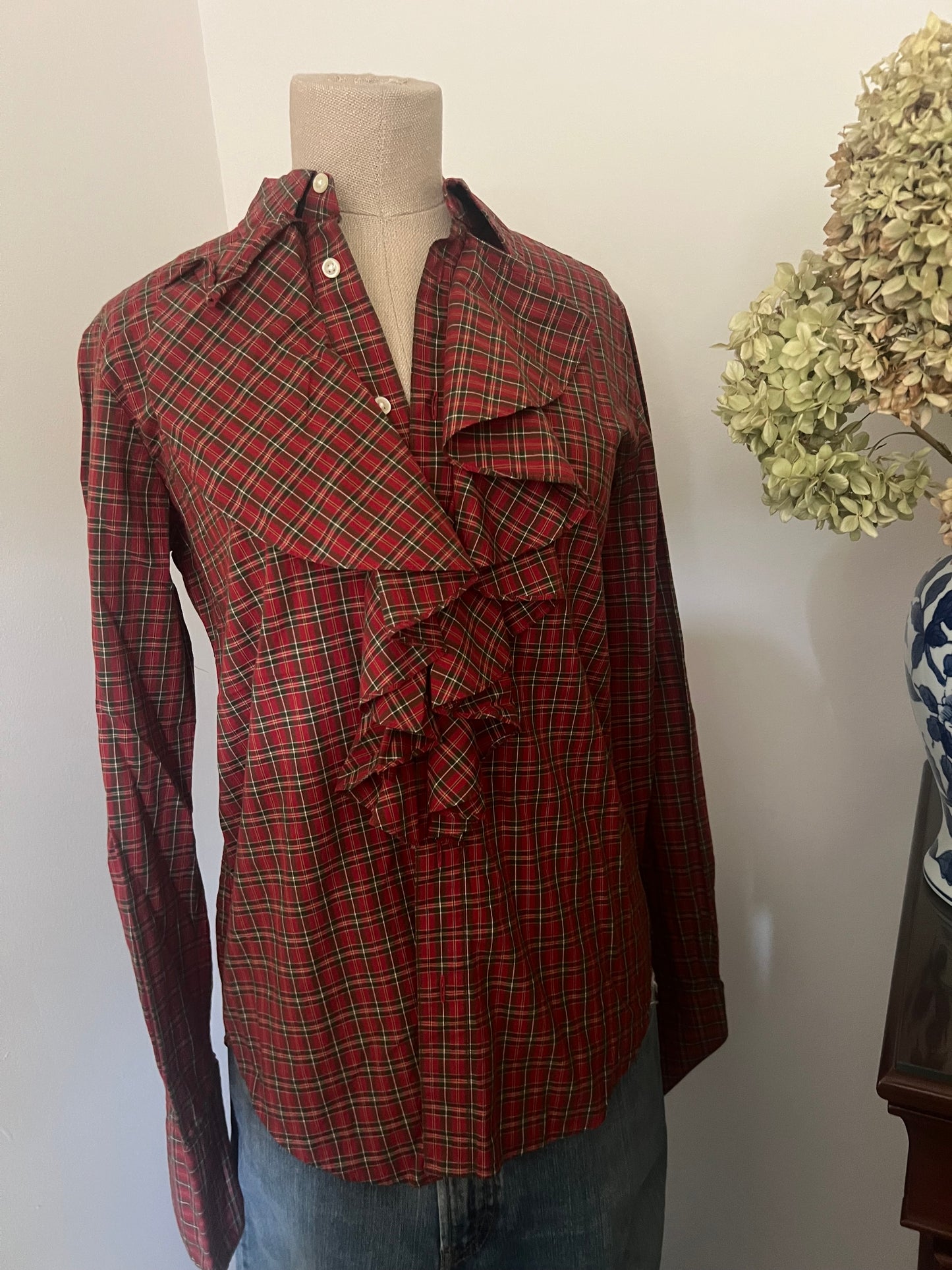 Vintage Ralph Lauren Sport Women's Plaid Blouse