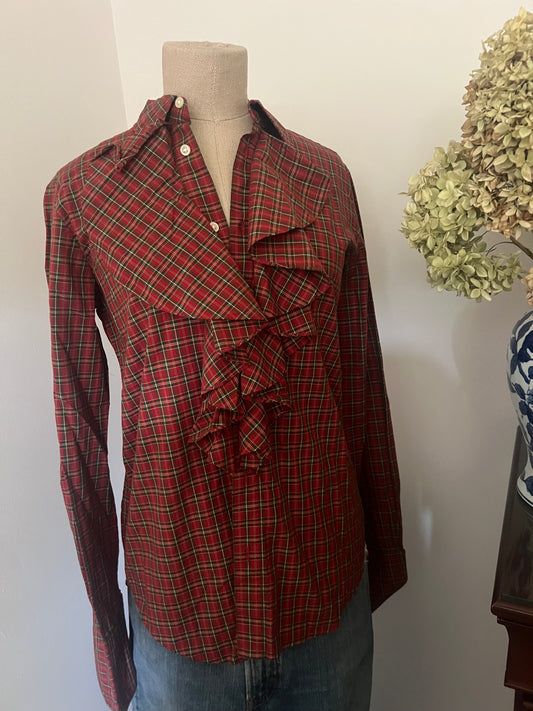 Vintage Ralph Lauren Sport Women's Plaid Blouse