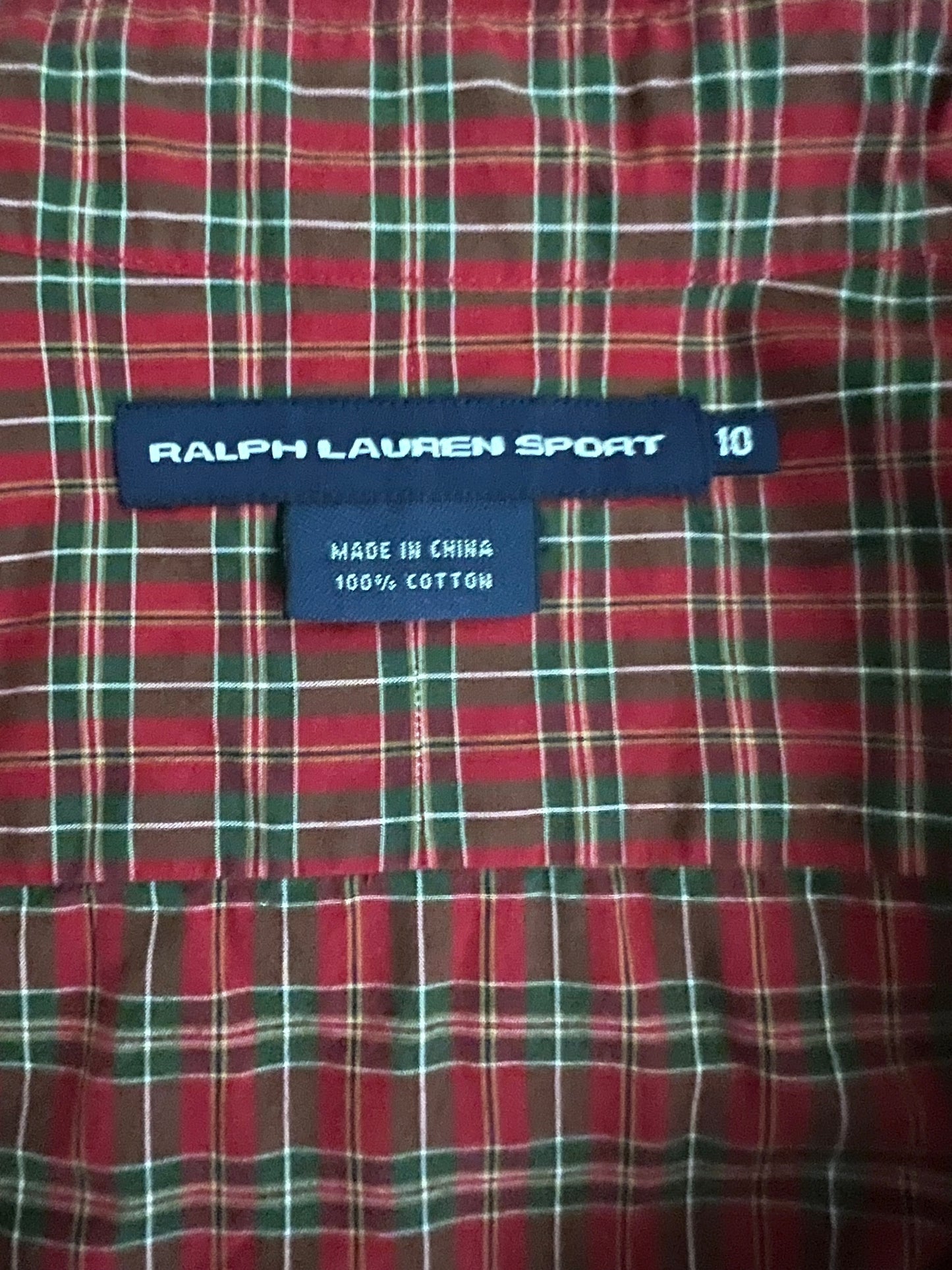 Vintage Ralph Lauren Sport Women's Plaid Blouse